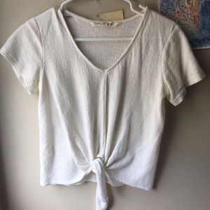 White blouse with front tie